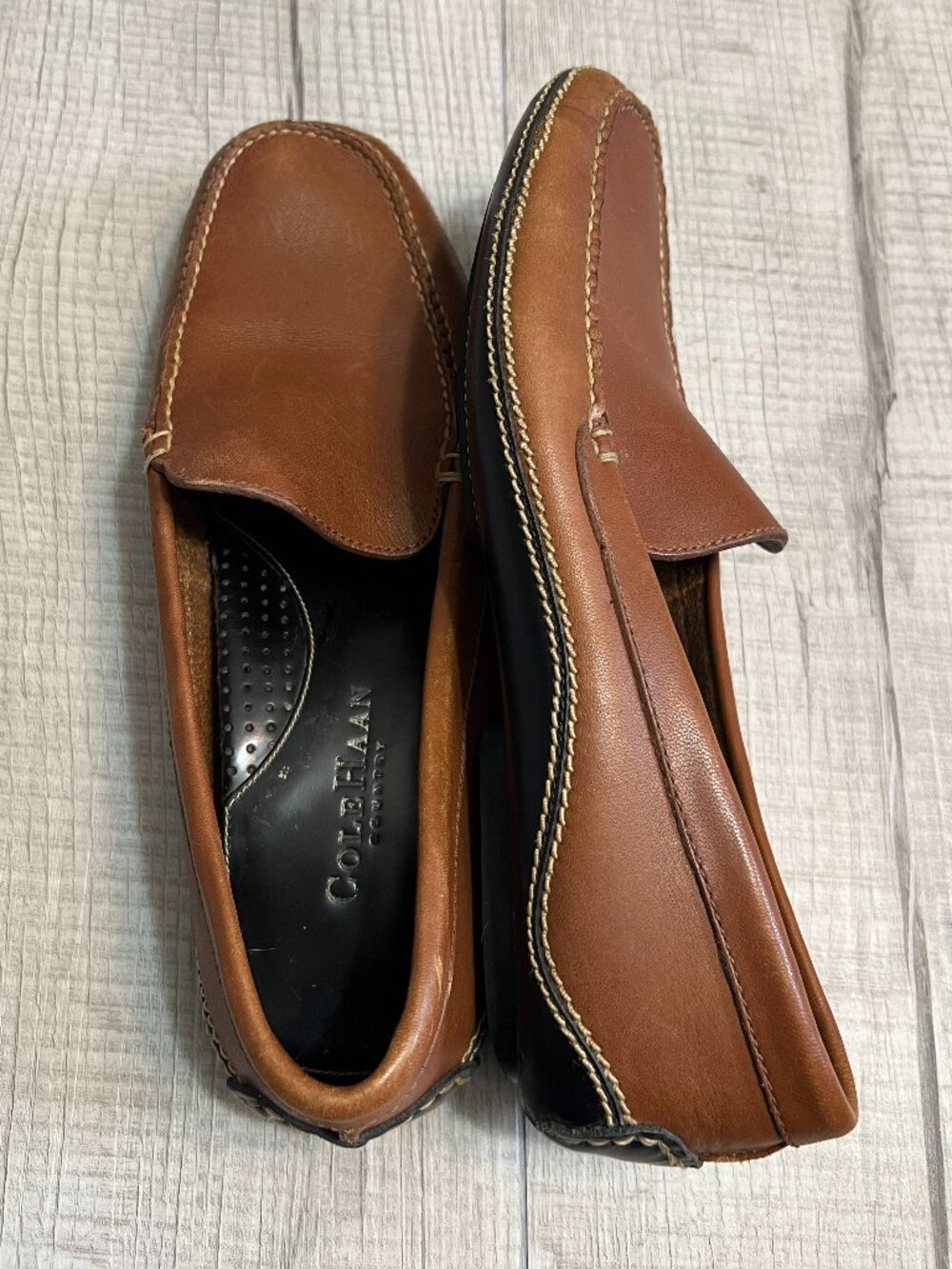 Cole Haan Brown Leather Driving Moccasins Loafers Size 8.5 - Picture 4 of 9